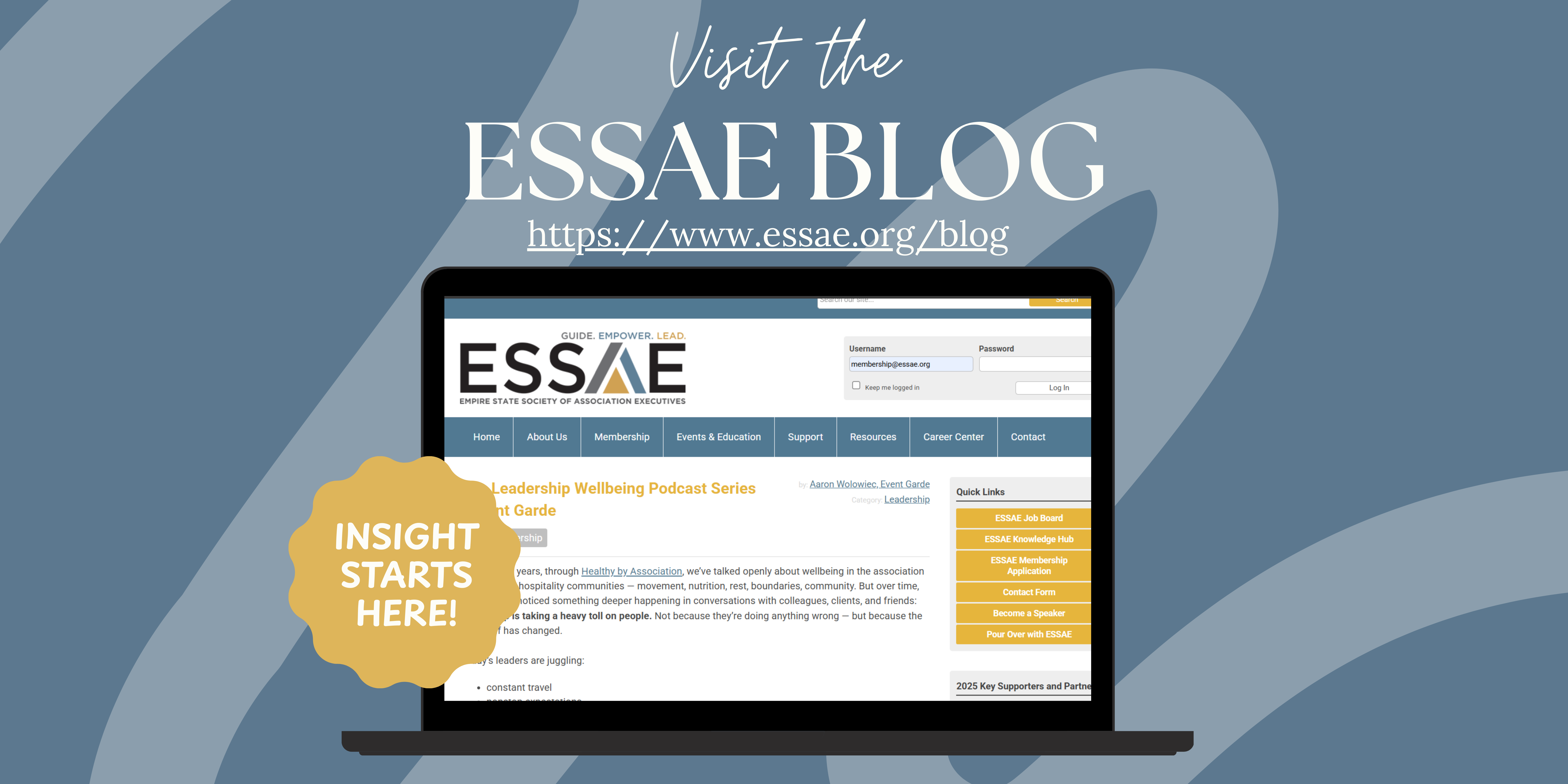 ESSAE Blog - click here!  